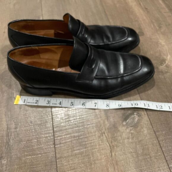 Alan McAfee Mens 10.5 C Black Leather Macaflex Loafers Dress Shoes Made England - Picture 12 of 14